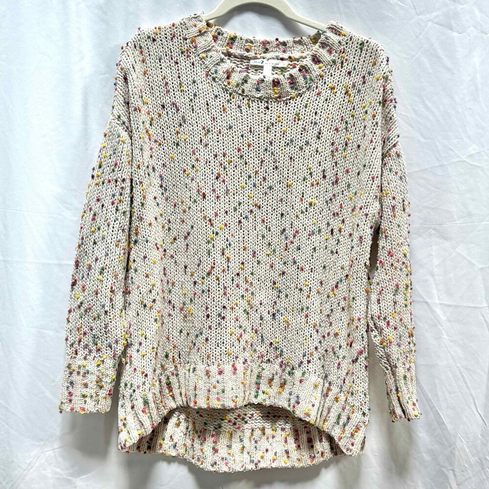 Seven7 Confetti Pom Pom Crew Neck Small Boho